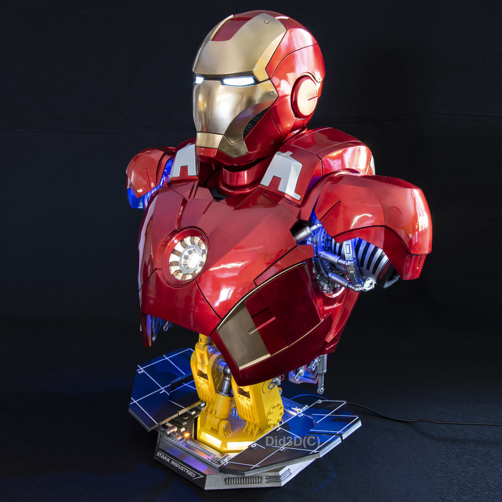 IRONMAN Mark7 BUST HQ LIFE SIZE Did3D 3D Print Ready 3D print model_2