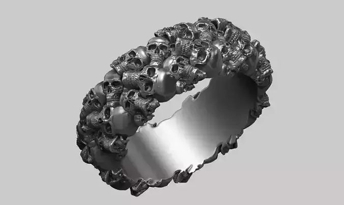 skull ring a21 3d print model