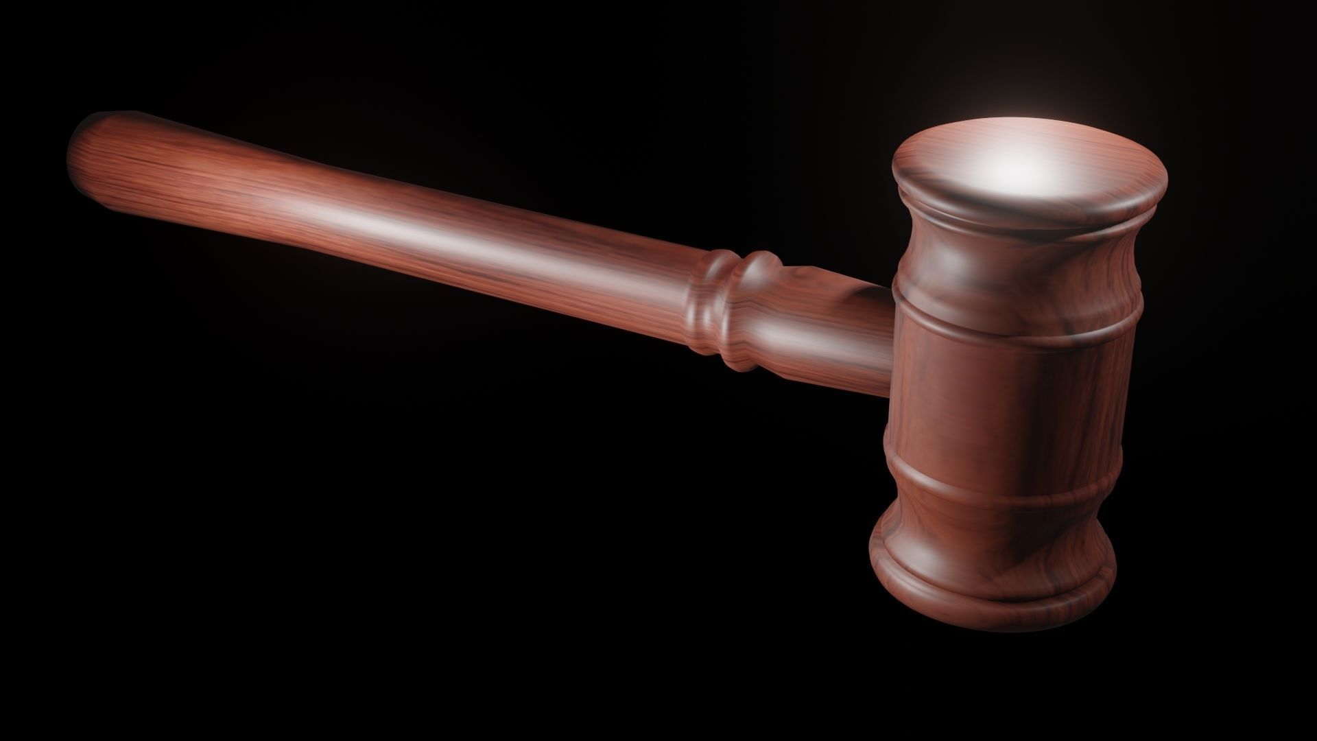 Gabble 2 wooden gavel 3D model_2