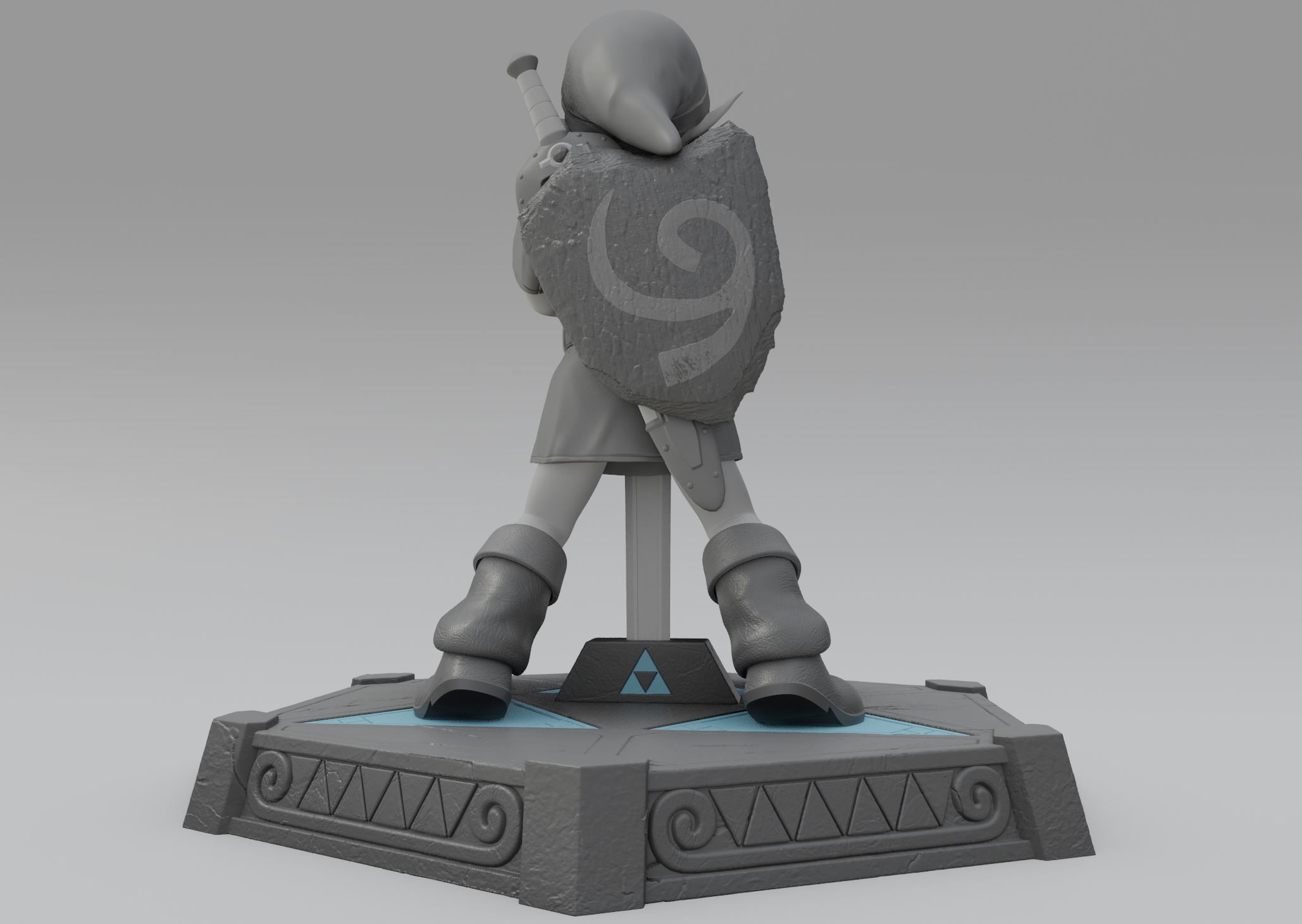 Zelda Ocarina Of Time Young Link - 3D PRINTABLE STATUE 3D print model_8