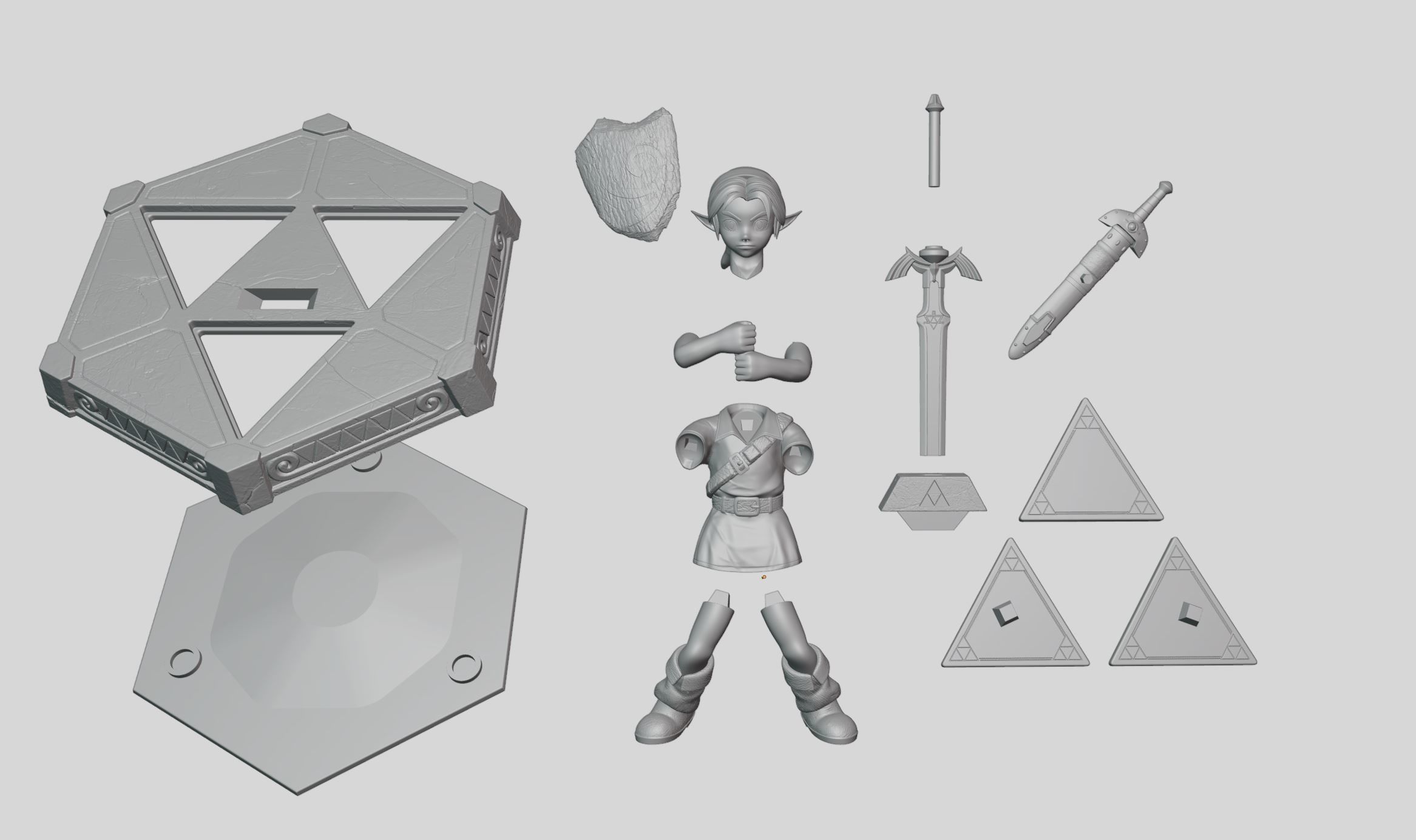 Zelda Ocarina Of Time Young Link - 3D PRINTABLE STATUE 3D print model_13