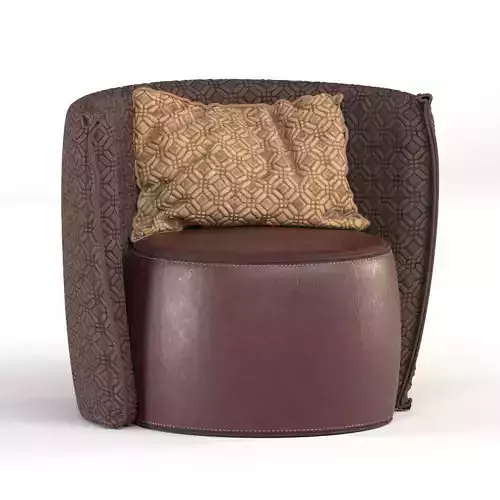 Circle leather armchair 3D model
