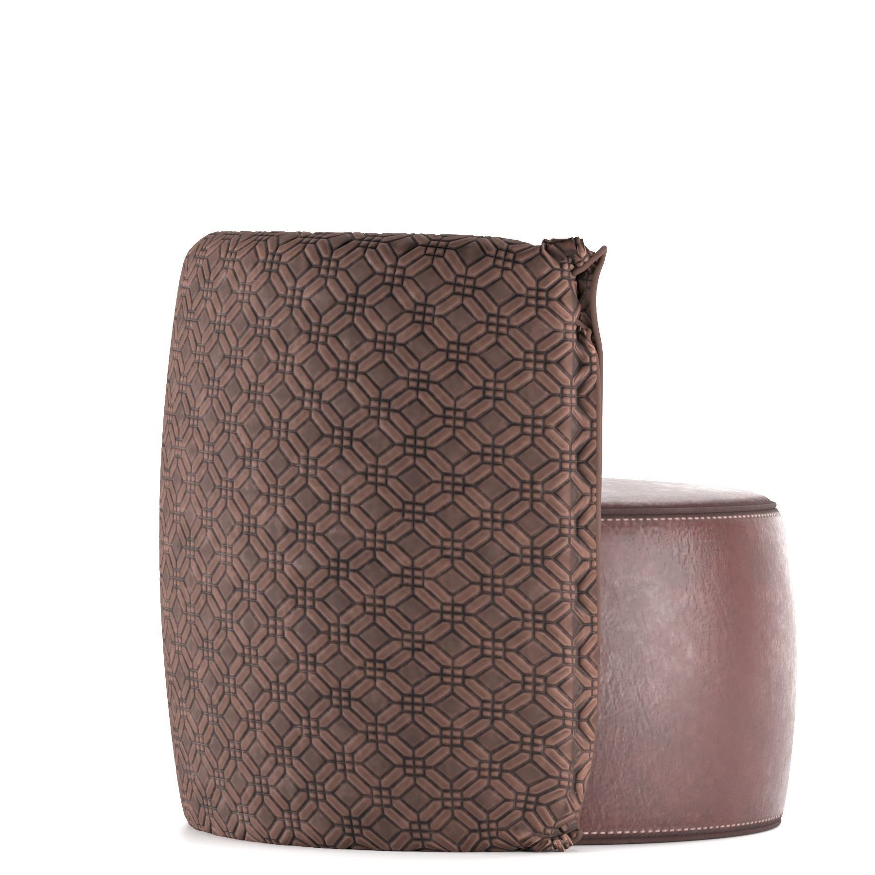 Circle leather armchair 3D model_6