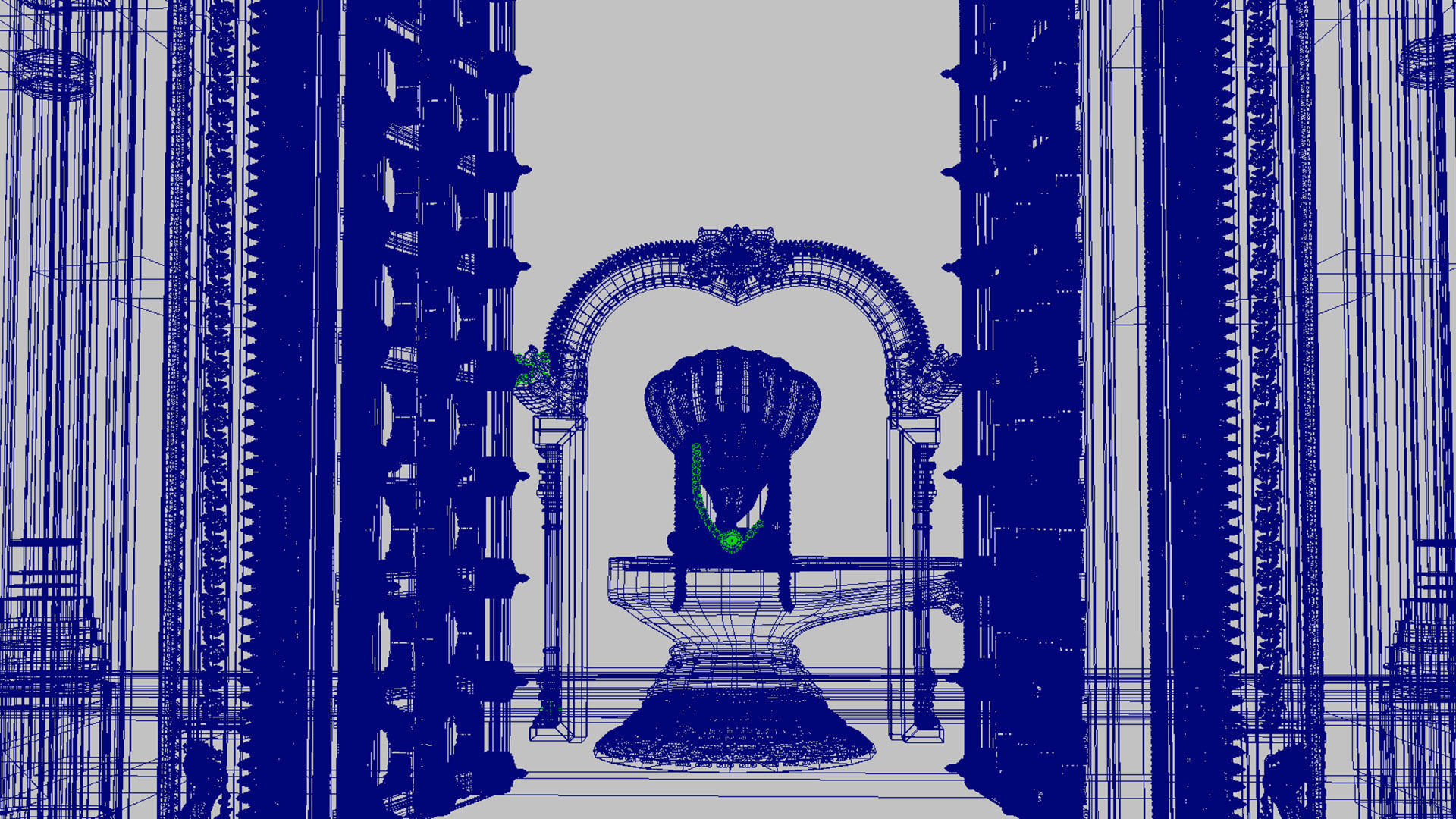 Lord Shiva temple interior  3D model_8