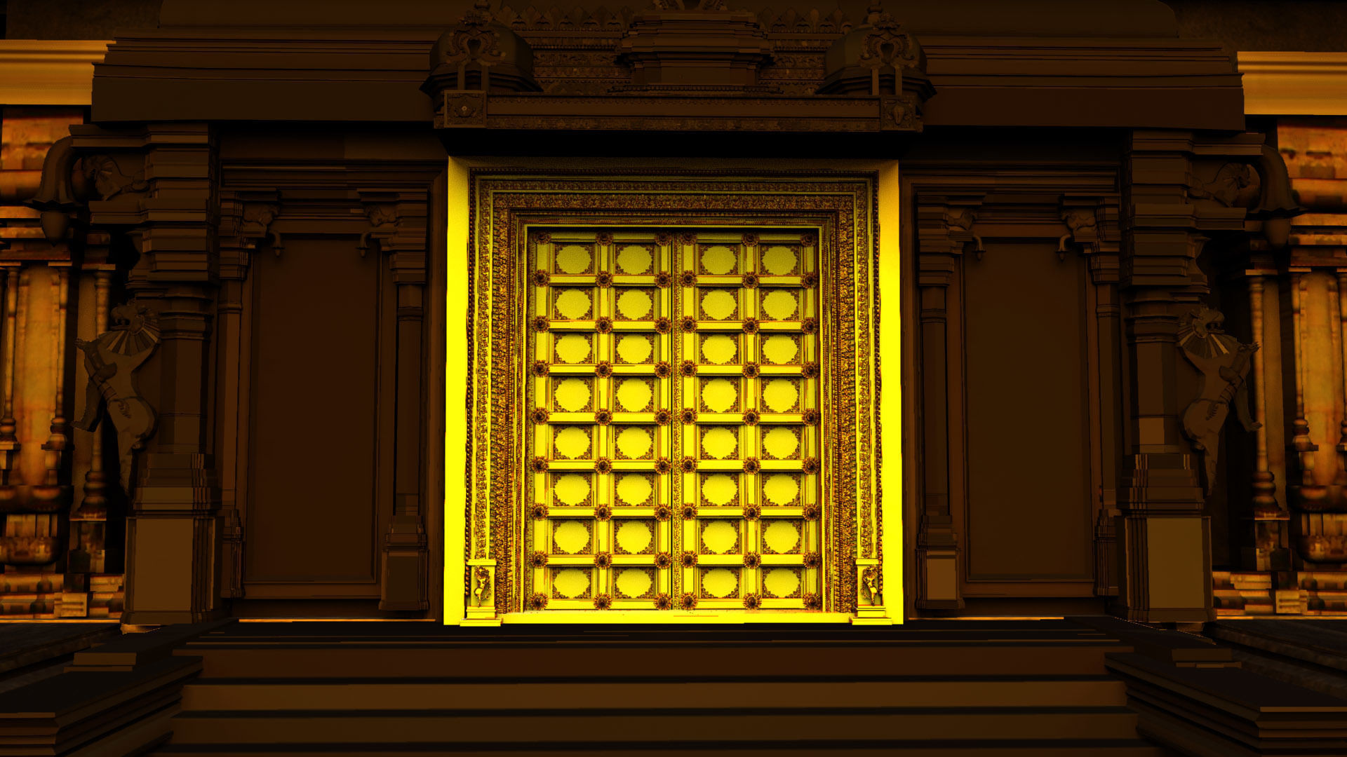 Lord Shiva temple interior  3D model_13