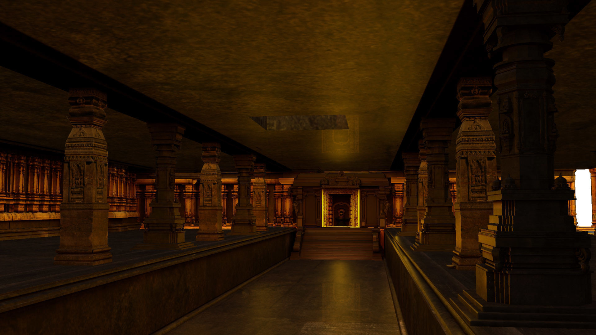 Lord Shiva temple interior  3D model_14