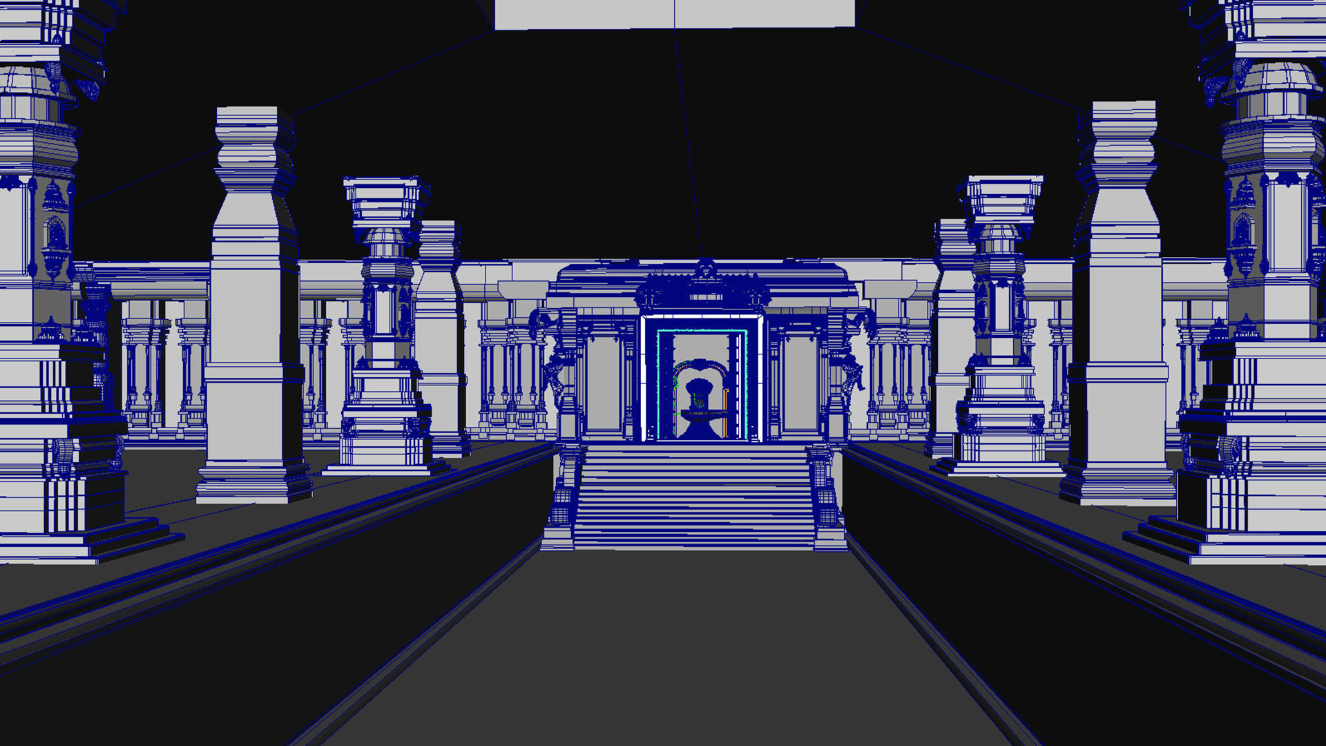 Lord Shiva temple interior  3D model_6