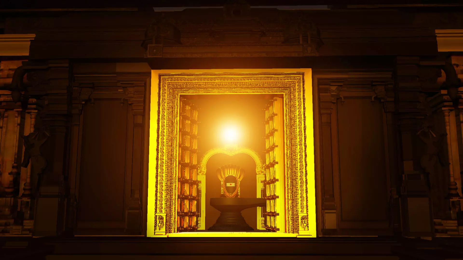 Lord Shiva temple interior  3D model_0