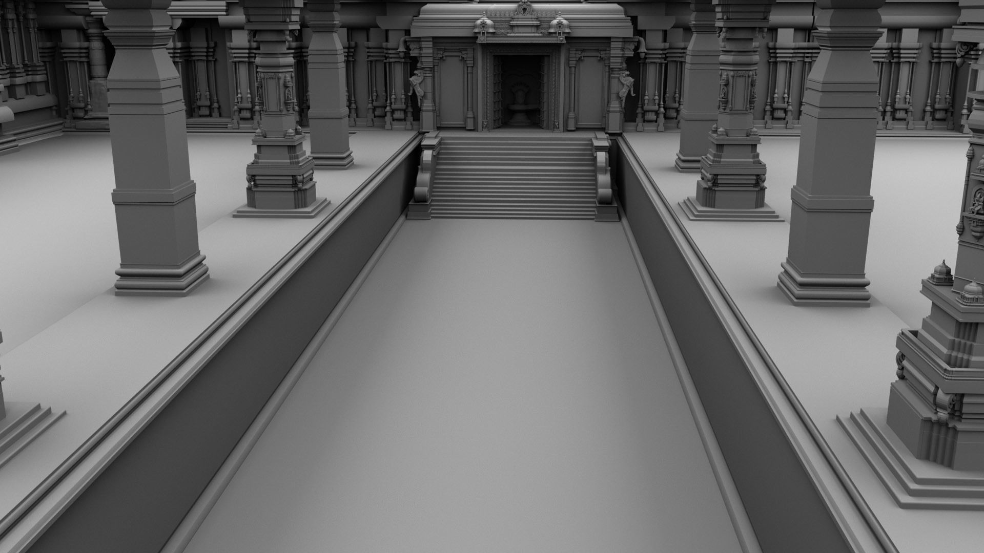 Lord Shiva temple interior  3D model_18