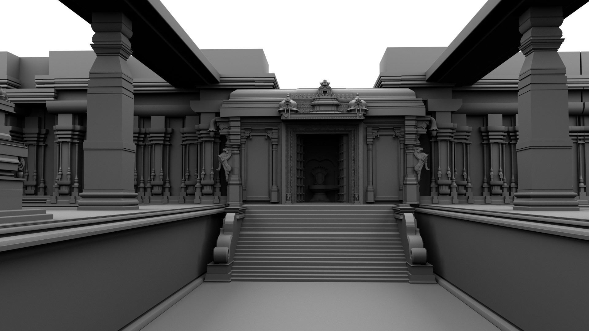 Lord Shiva temple interior  3D model_17