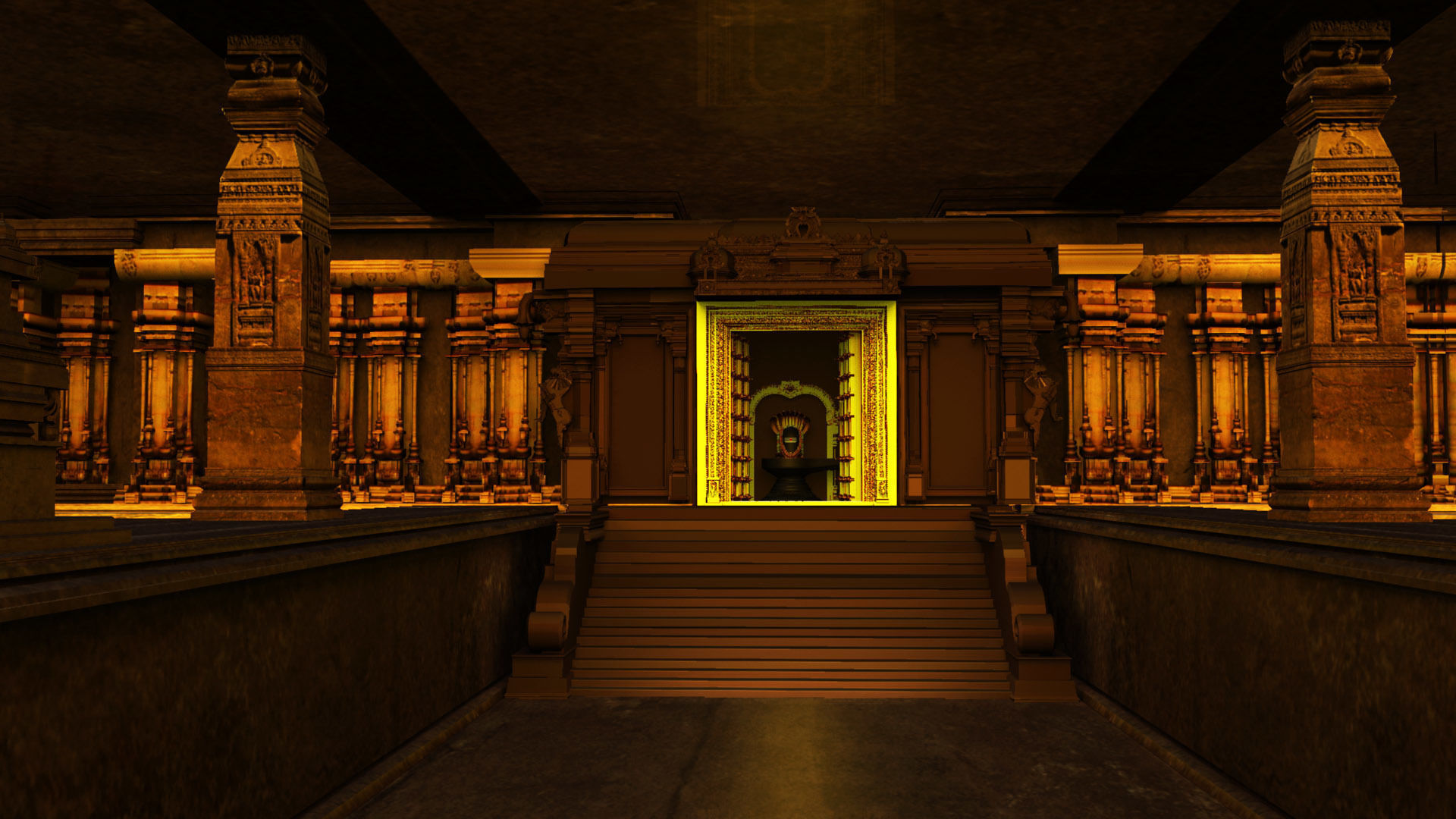 Lord Shiva temple interior  3D model_11