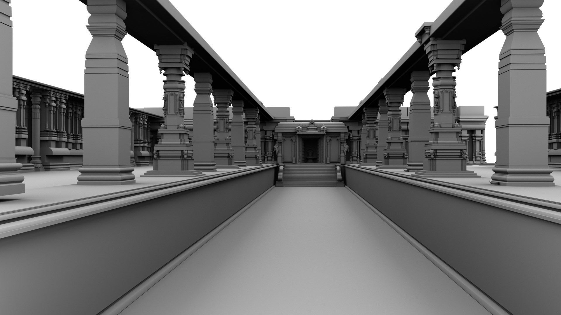 Lord Shiva temple interior  3D model_19