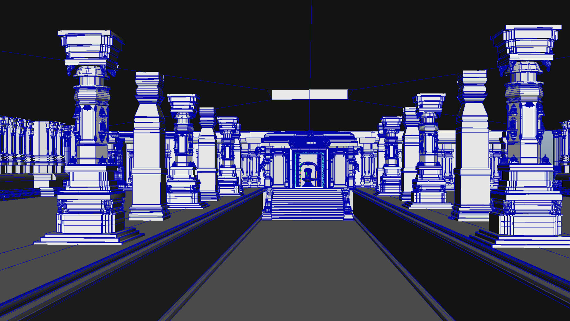 Lord Shiva temple interior  3D model_5