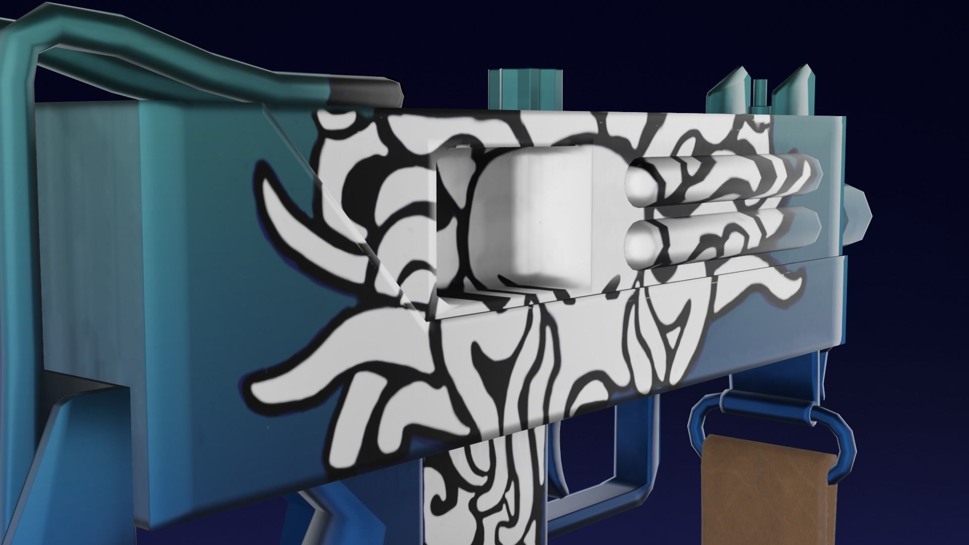 Three stylized Mac-10 PBR game ready Low-poly 3D models Low-poly 3D model_15