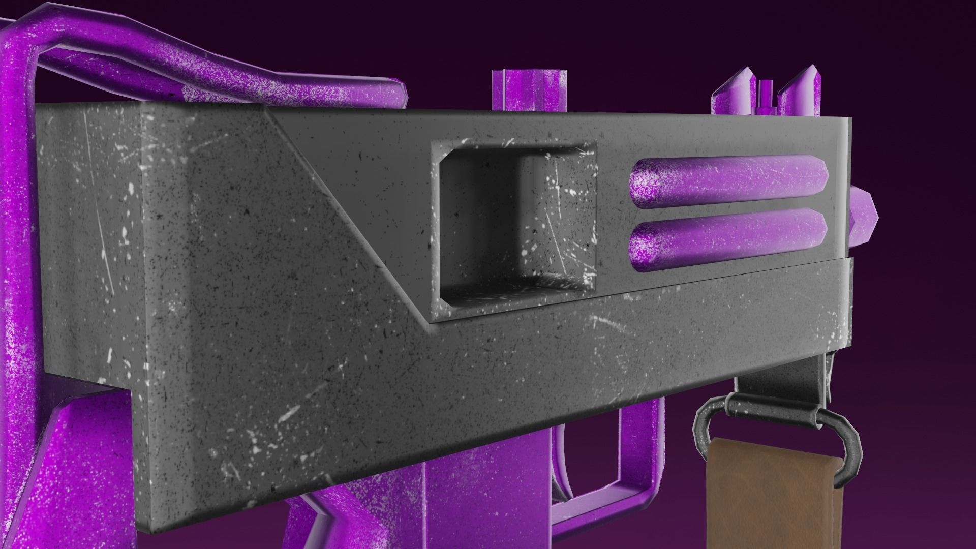 Three stylized Mac-10 PBR game ready Low-poly 3D models Low-poly 3D model_10