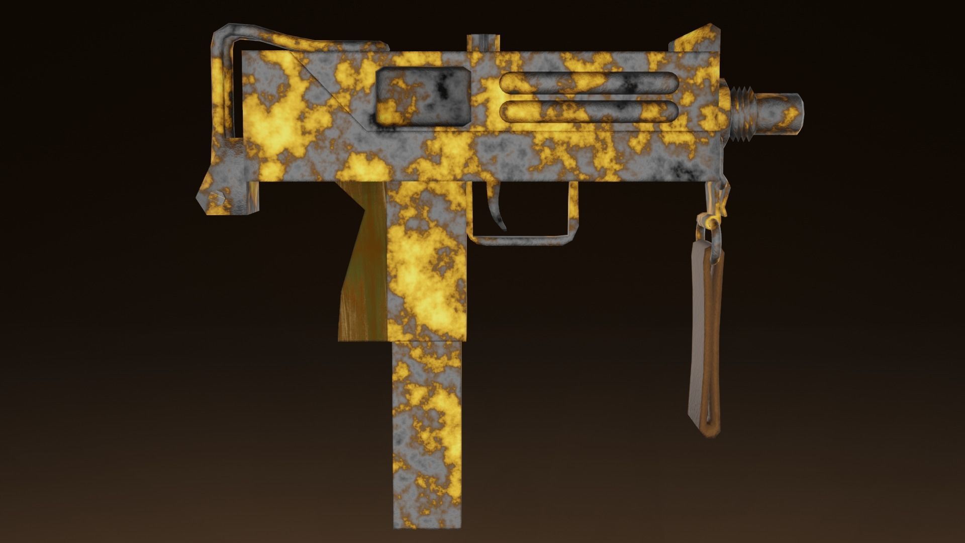 Three stylized Mac-10 PBR game ready Low-poly 3D models Low-poly 3D model_2