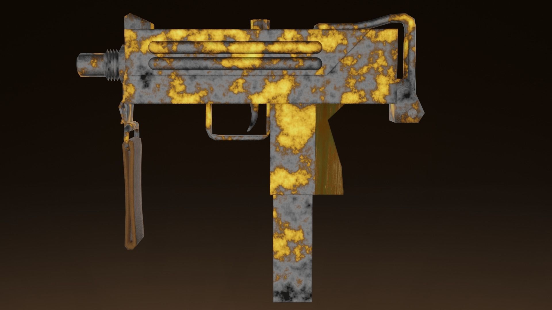 Three stylized Mac-10 PBR game ready Low-poly 3D models Low-poly 3D model_1