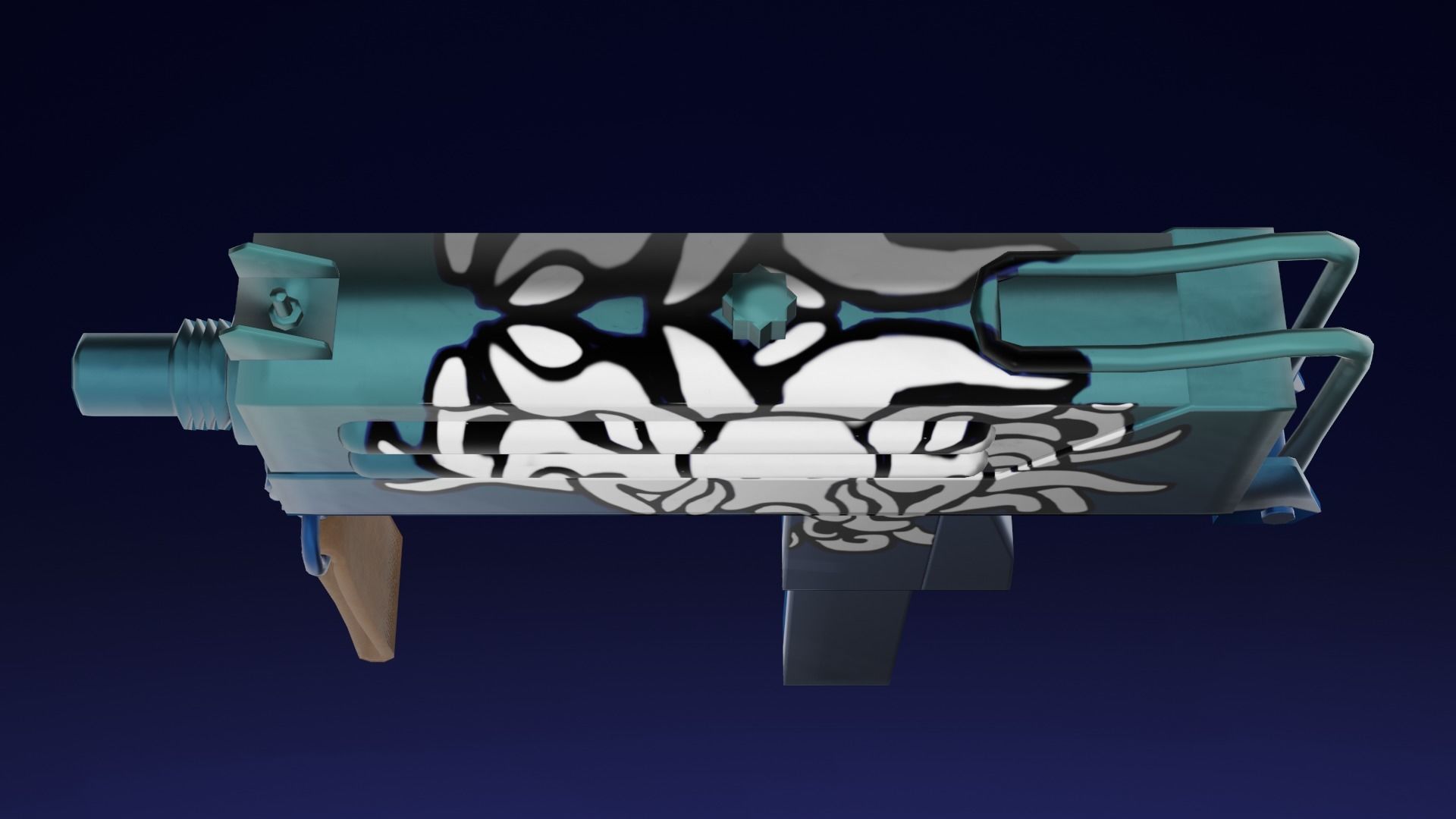 Three stylized Mac-10 PBR game ready Low-poly 3D models Low-poly 3D model_14