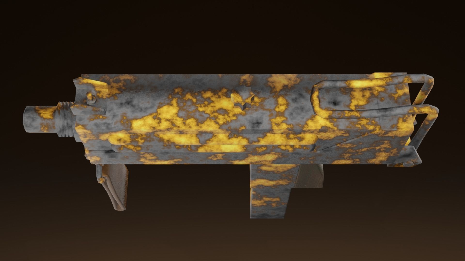 Three stylized Mac-10 PBR game ready Low-poly 3D models Low-poly 3D model_4