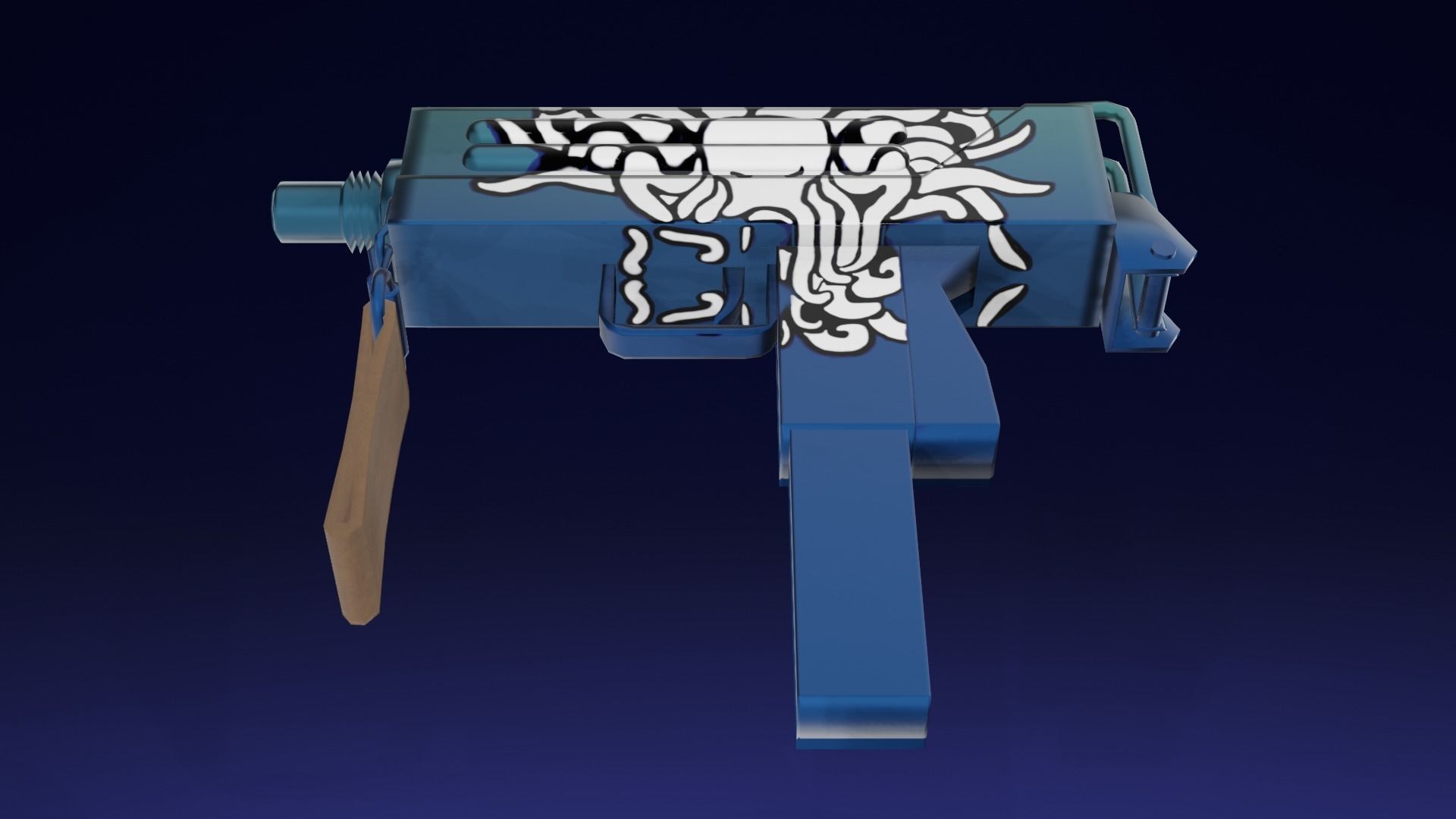 Three stylized Mac-10 PBR game ready Low-poly 3D models Low-poly 3D model_13