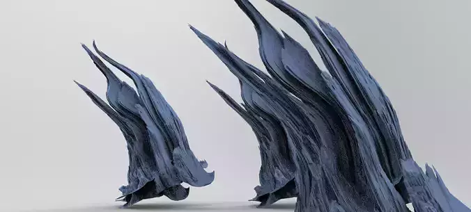 Clawed Spiked mountain piece model  2 