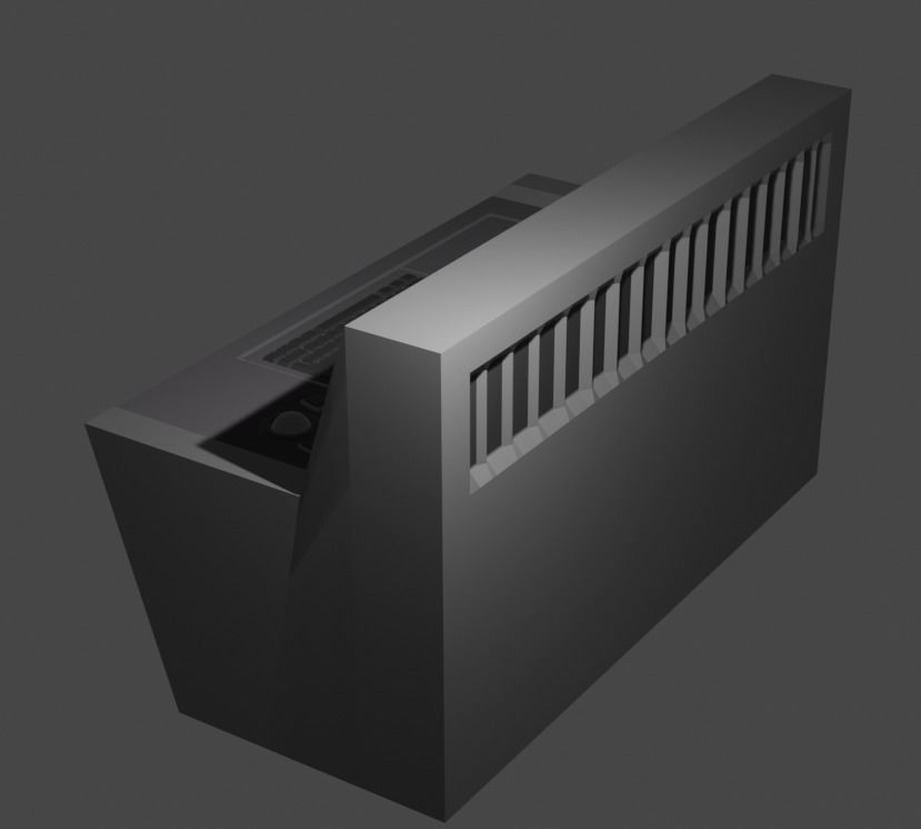 High Tech Computer Console with loading animation 3D model_1