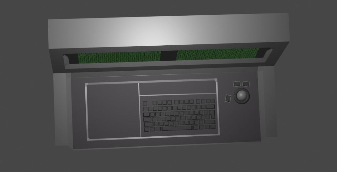 High Tech Computer Console with loading animation 3D model_3