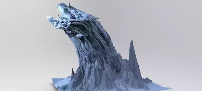 Dragon head Great mountain 3D model