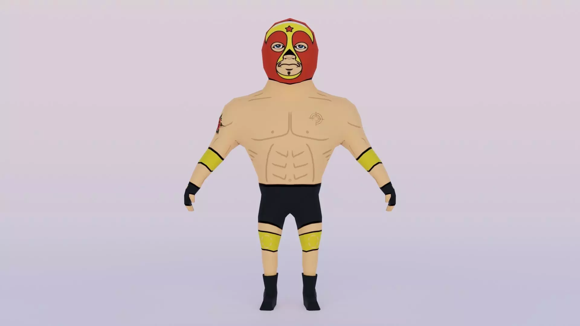 Cartoon Wrestling Character 03 Rigged Low-poly 3D model_0