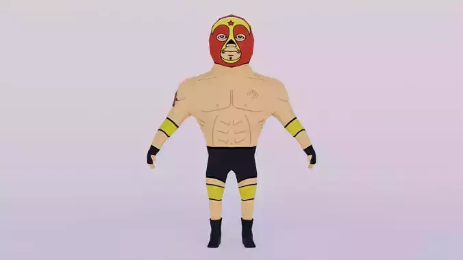 Cartoon Wrestling Character 03 Rigged