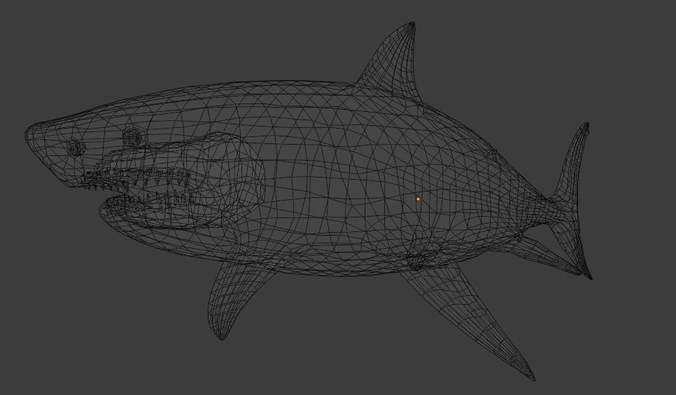 White Shark Animated OldModel Low-poly 3D model_16