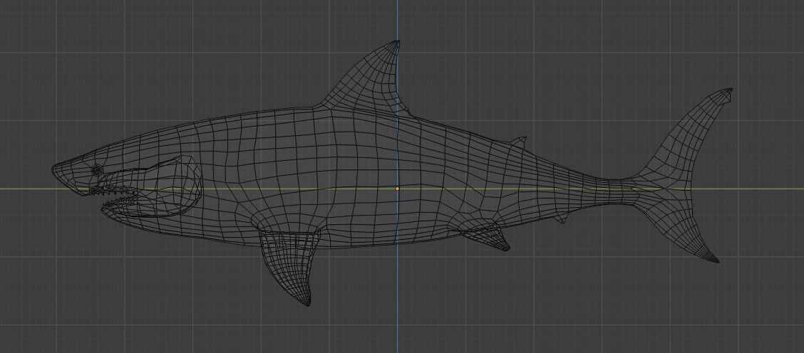 White Shark Animated OldModel Low-poly 3D model_15