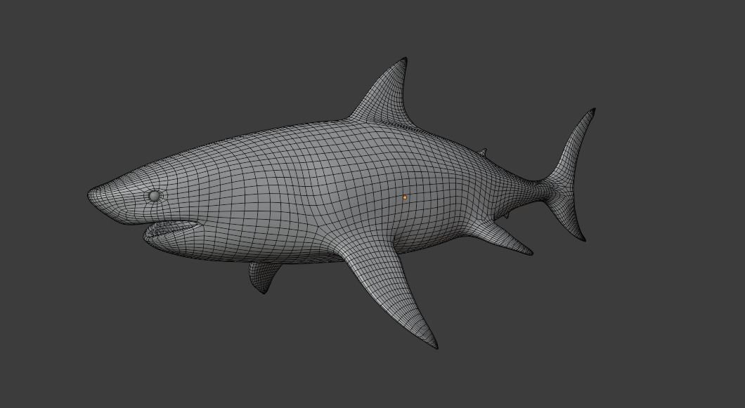 White Shark Animated OldModel Low-poly 3D model_10