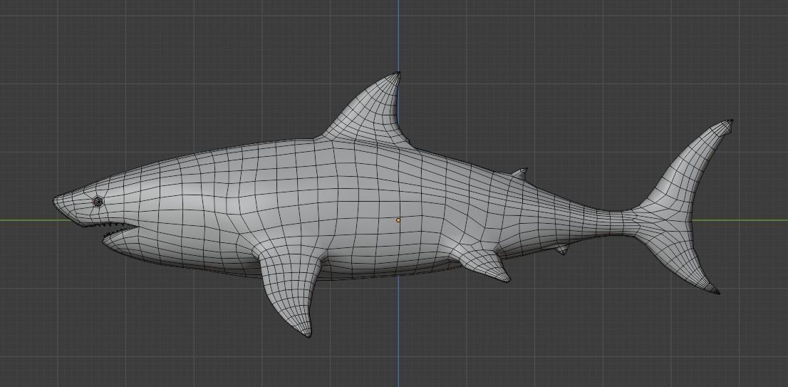 White Shark Animated OldModel Low-poly 3D model_11