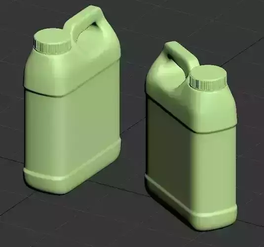 HDPE F-Style with Handle Rectangular Plastic Bottle 3D model