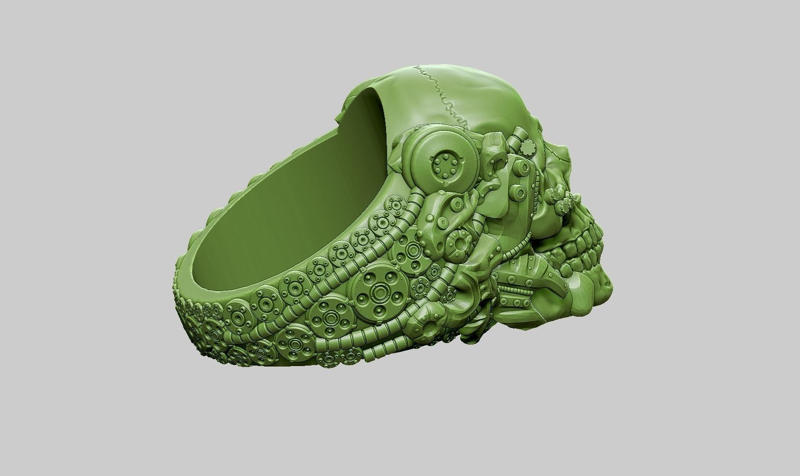 skull robotic ring a22 3d print model 3D print model_17