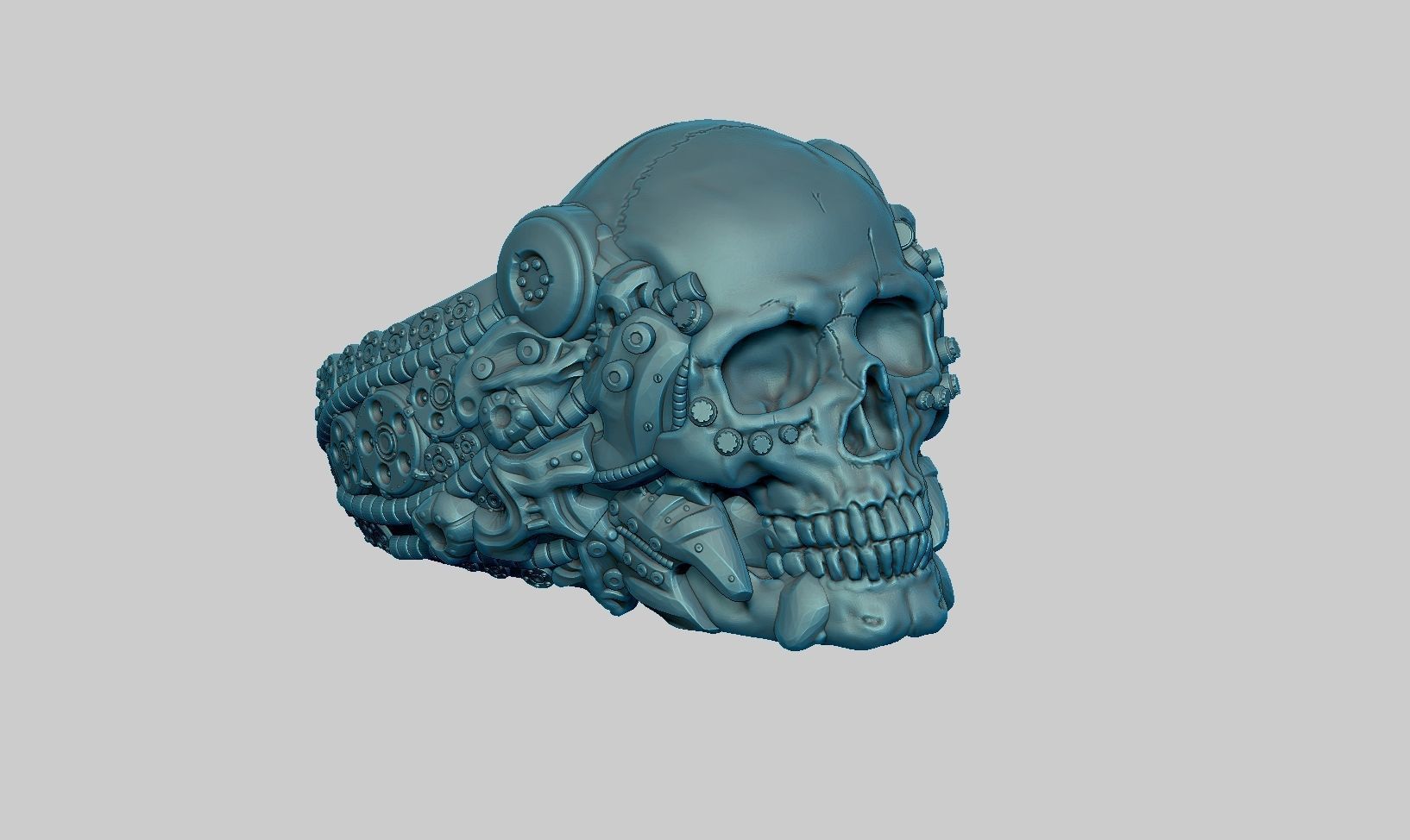 skull robotic ring a22 3d print model 3D print model_20