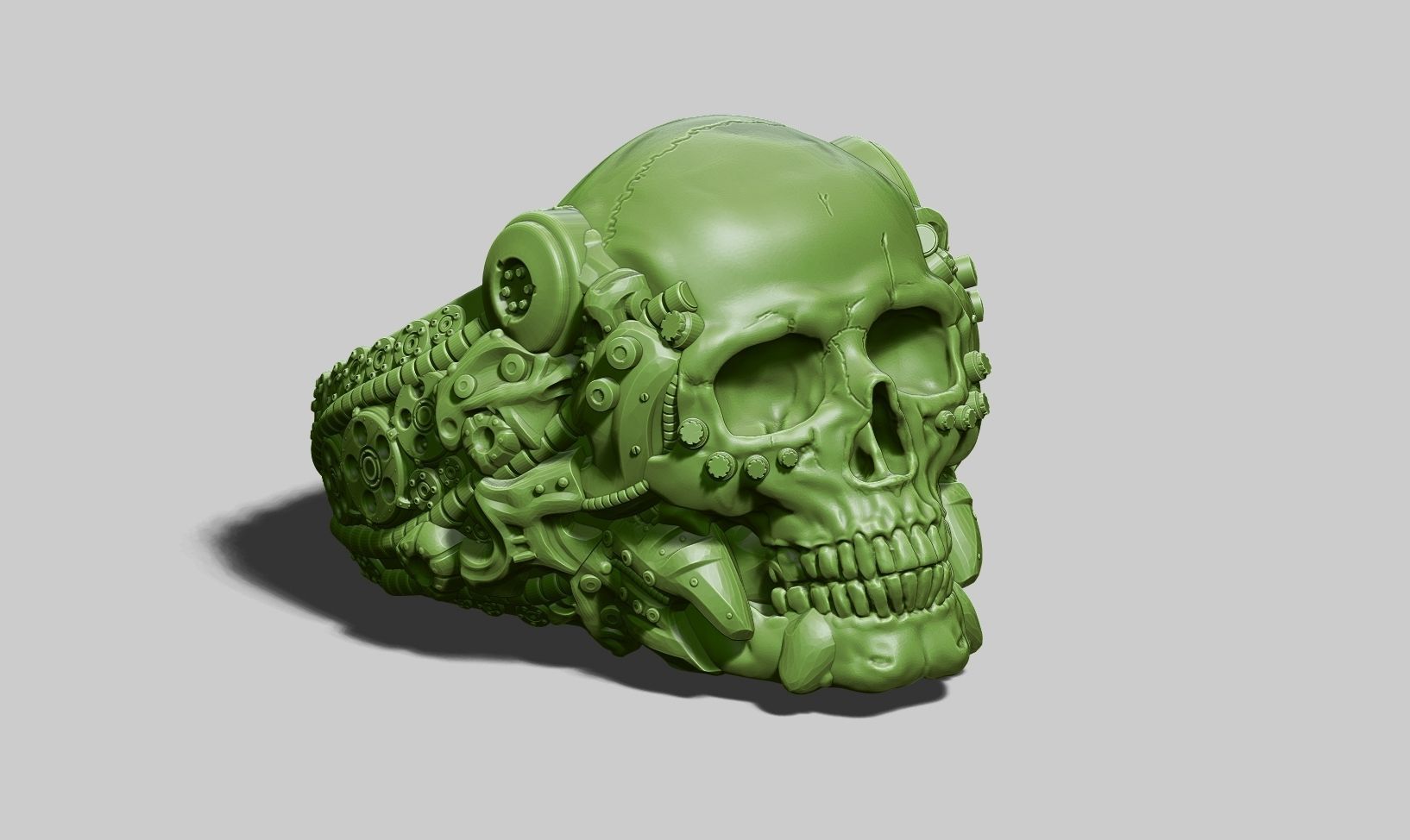 skull robotic ring a22 3d print model 3D print model_13