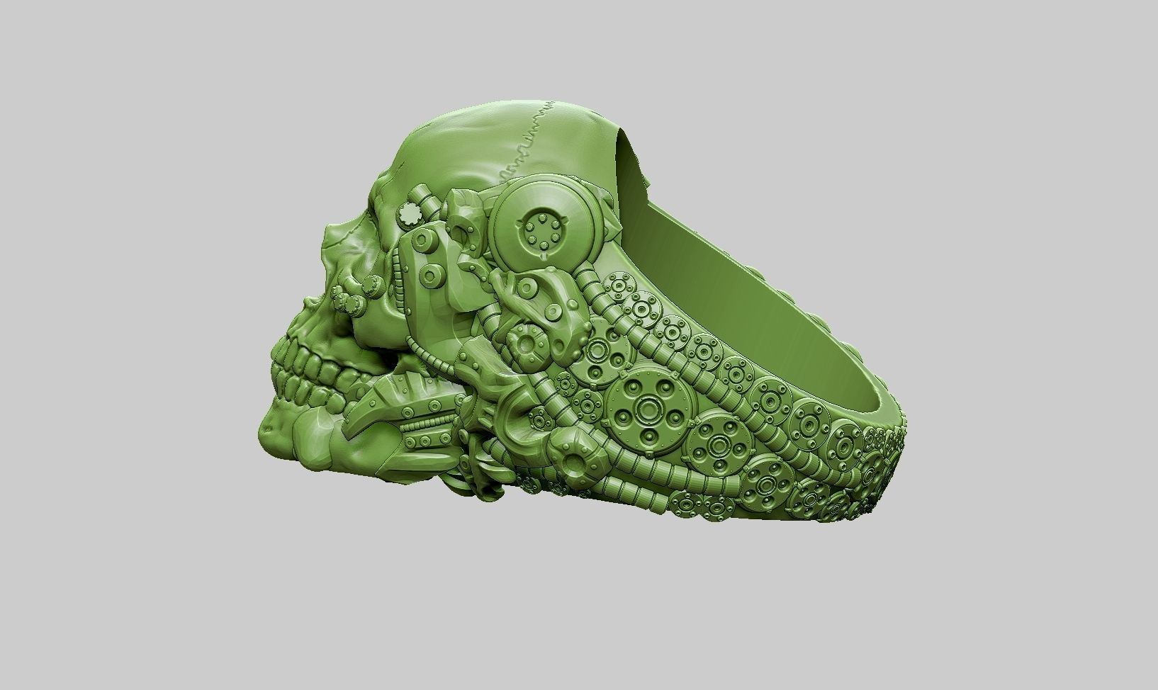 skull robotic ring a22 3d print model 3D print model_18