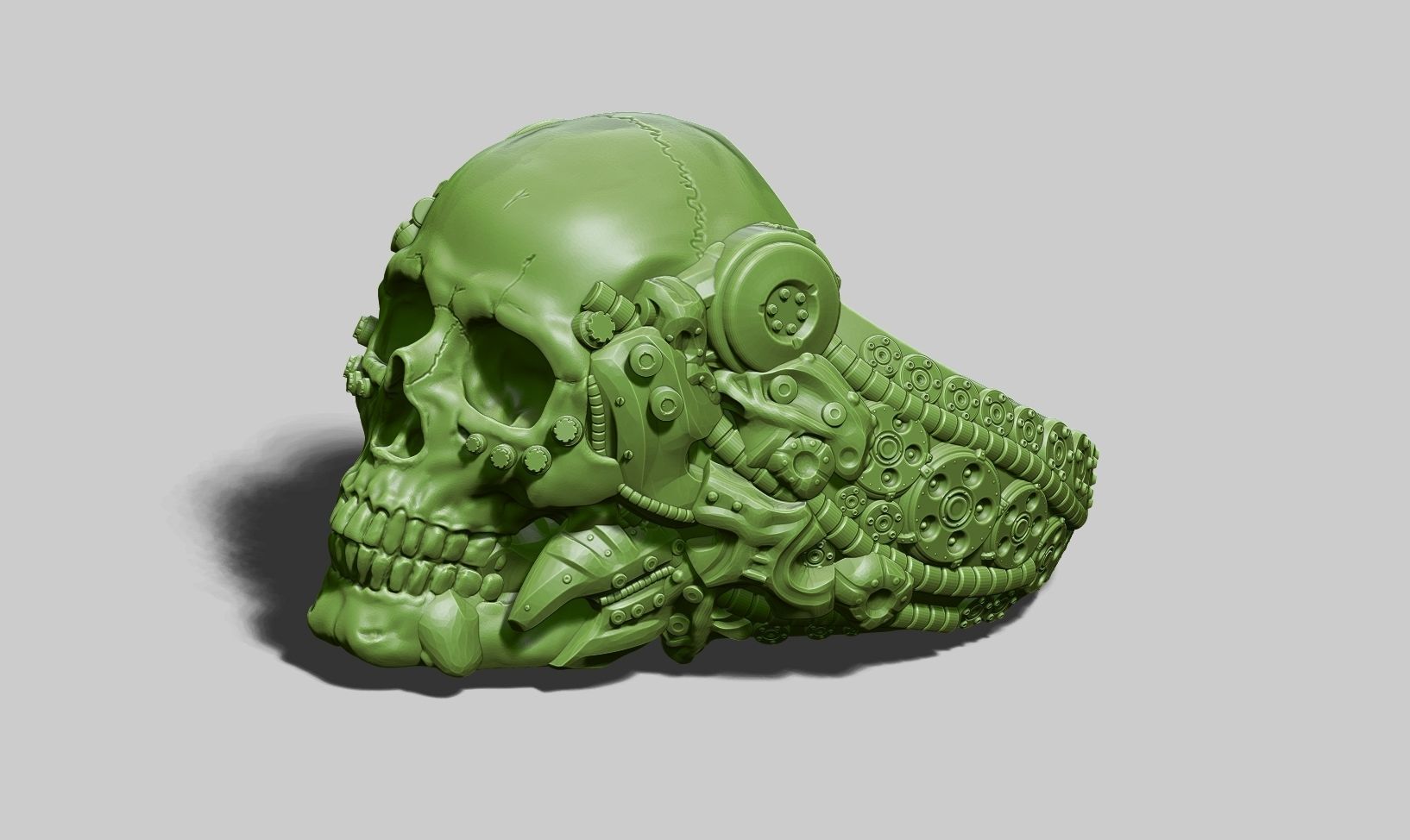 skull robotic ring a22 3d print model 3D print model_15