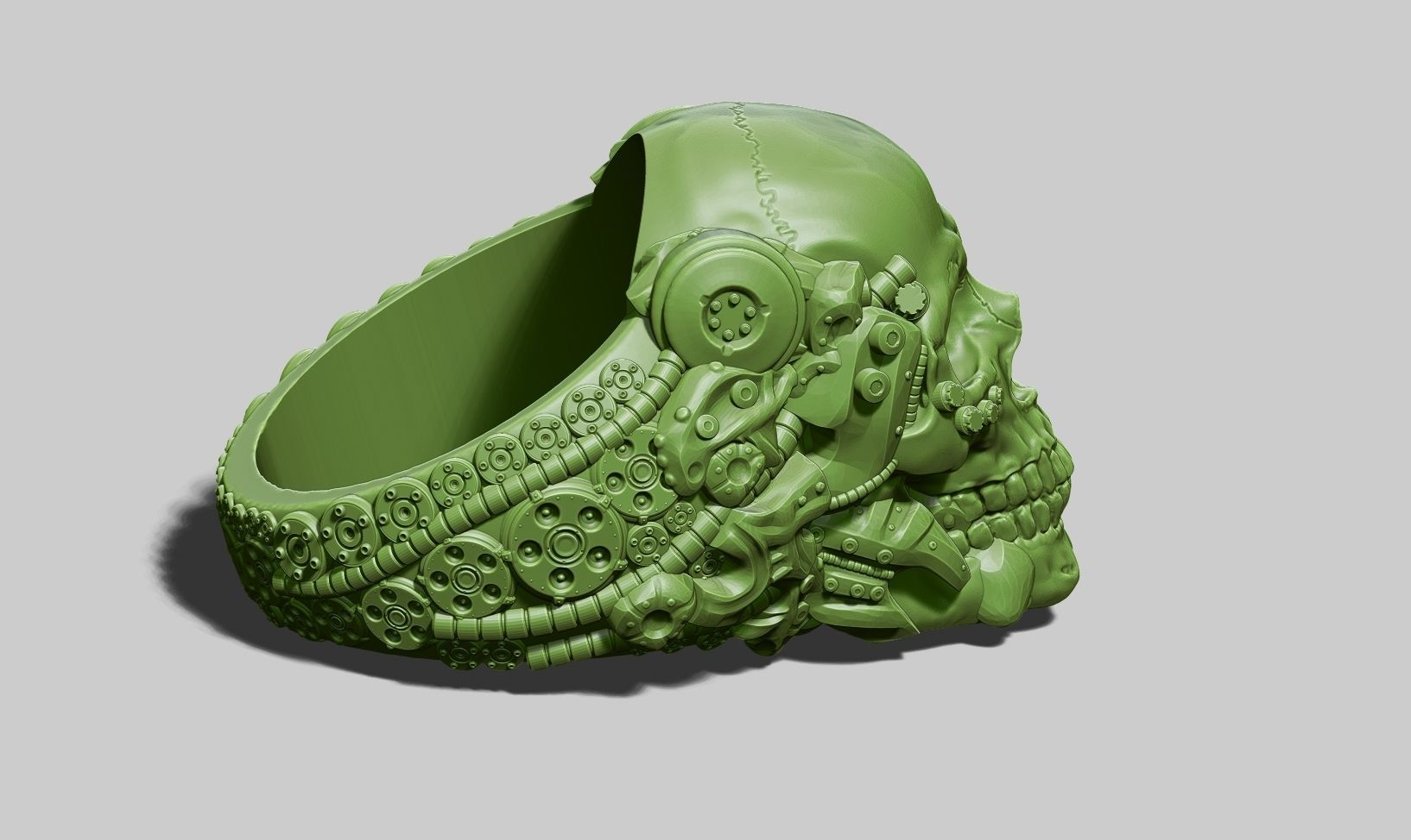 skull robotic ring a22 3d print model 3D print model_14