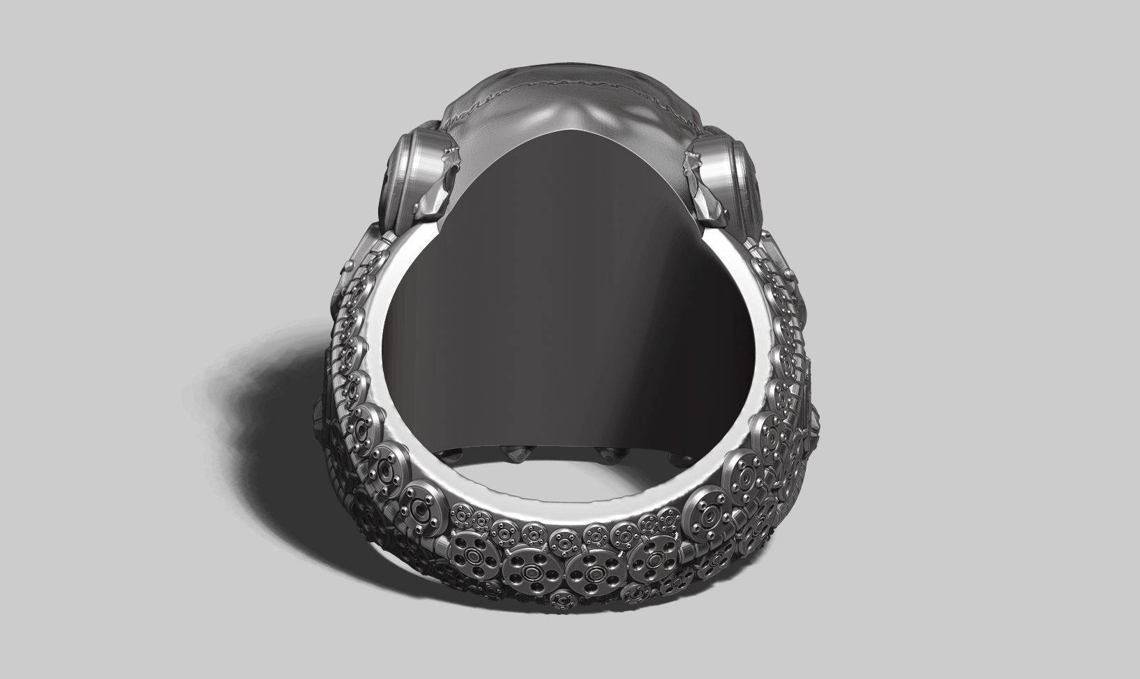 skull robotic ring a22 3d print model 3D print model_5
