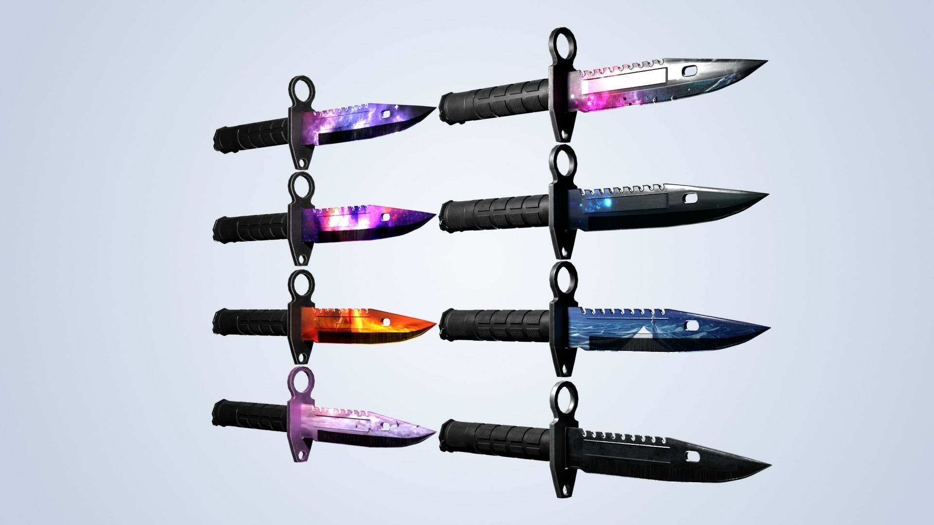 M9 Bayonet Knife with 8 Skin - Low Poly Game Ready Low-poly 3D model_10