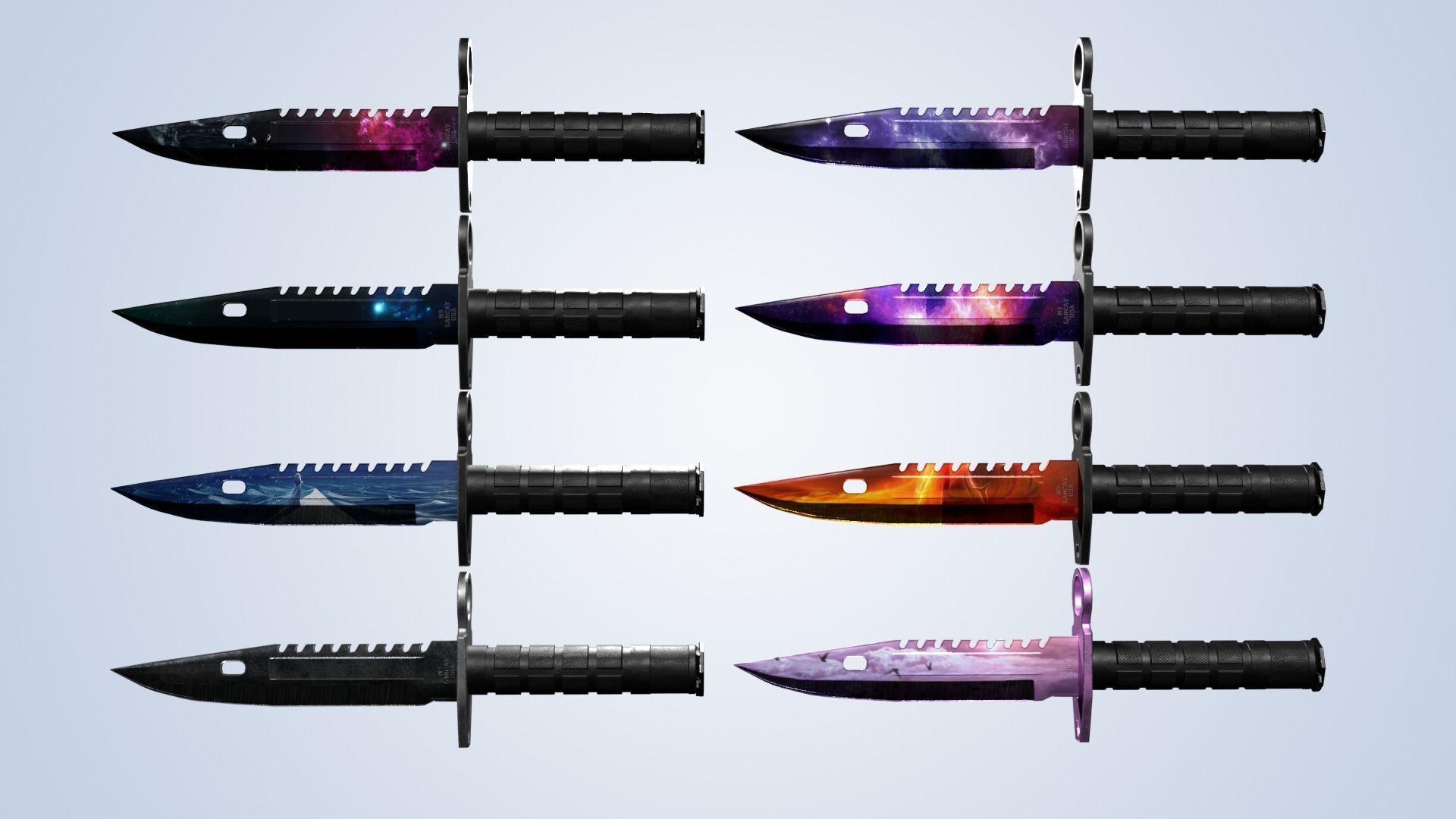 M9 Bayonet Knife with 8 Skin - Low Poly Game Ready Low-poly 3D model_4