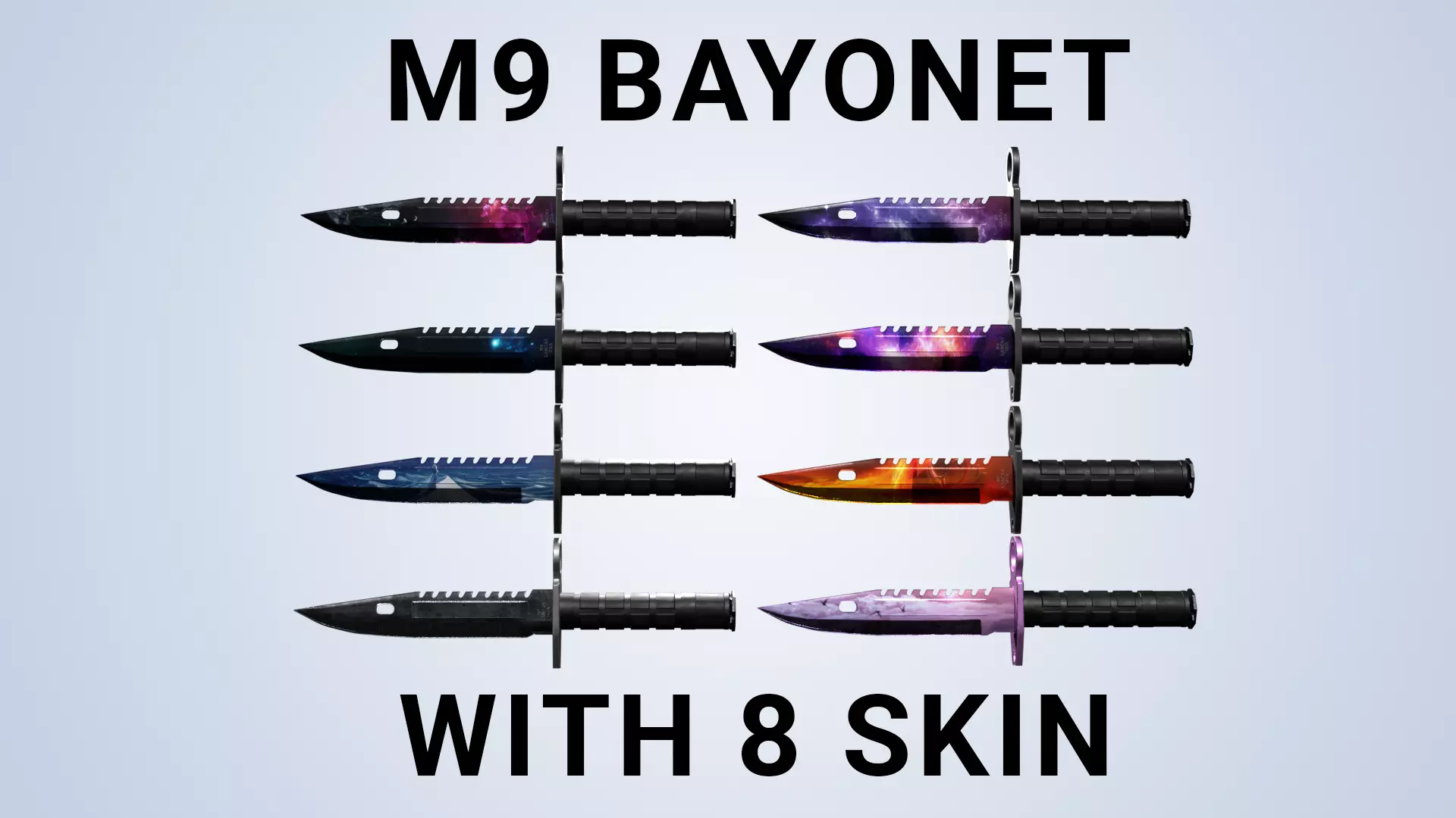 M9 Bayonet Knife with 8 Skin - Low Poly Game Ready Low-poly 3D model_0