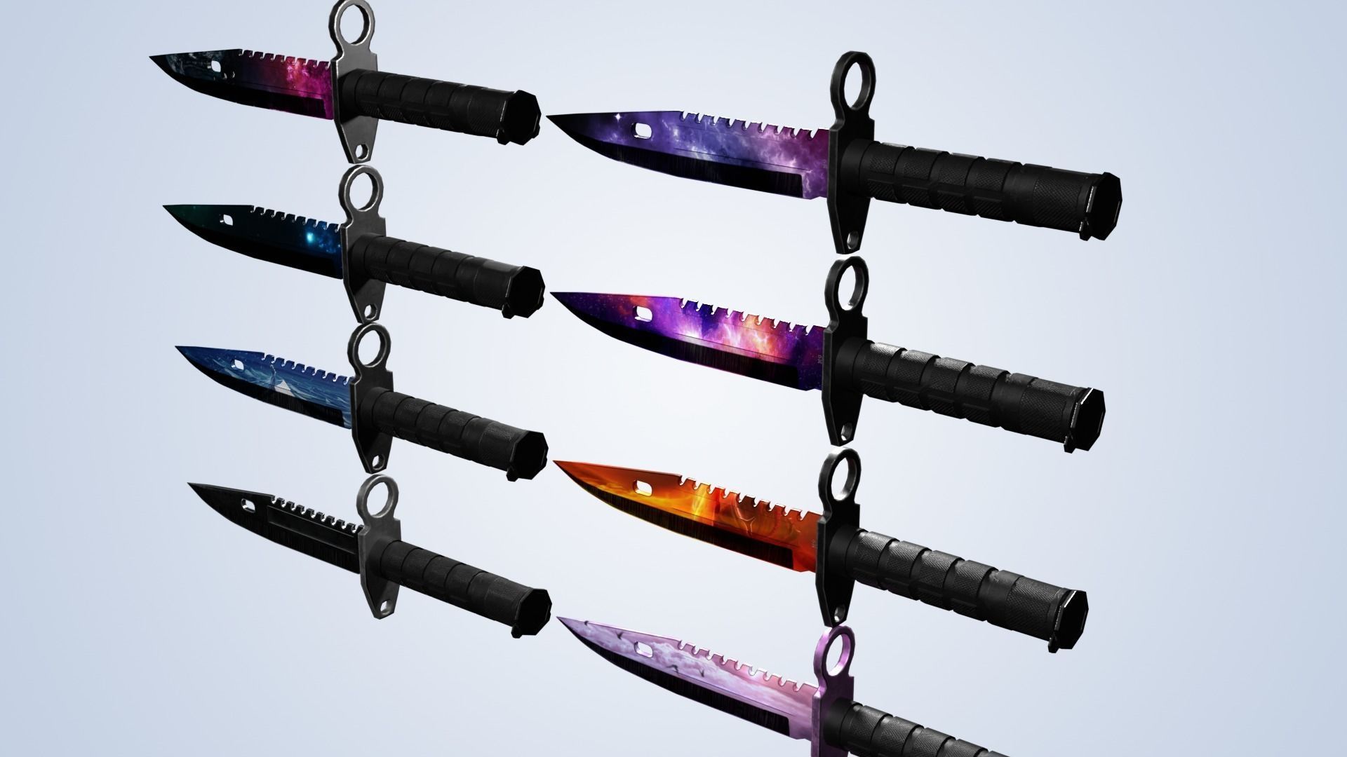 M9 Bayonet Knife with 8 Skin - Low Poly Game Ready Low-poly 3D model_11