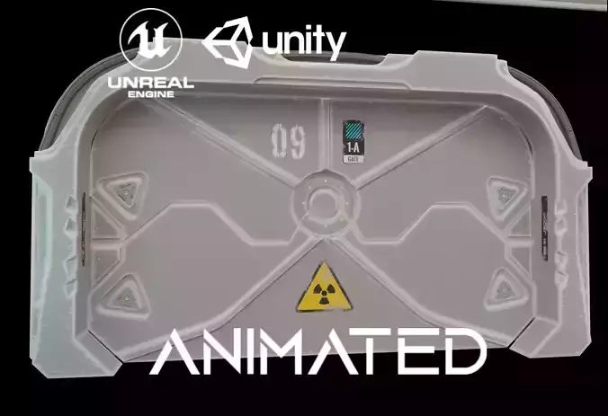 SCI-FI Gate Low-poly 3D model