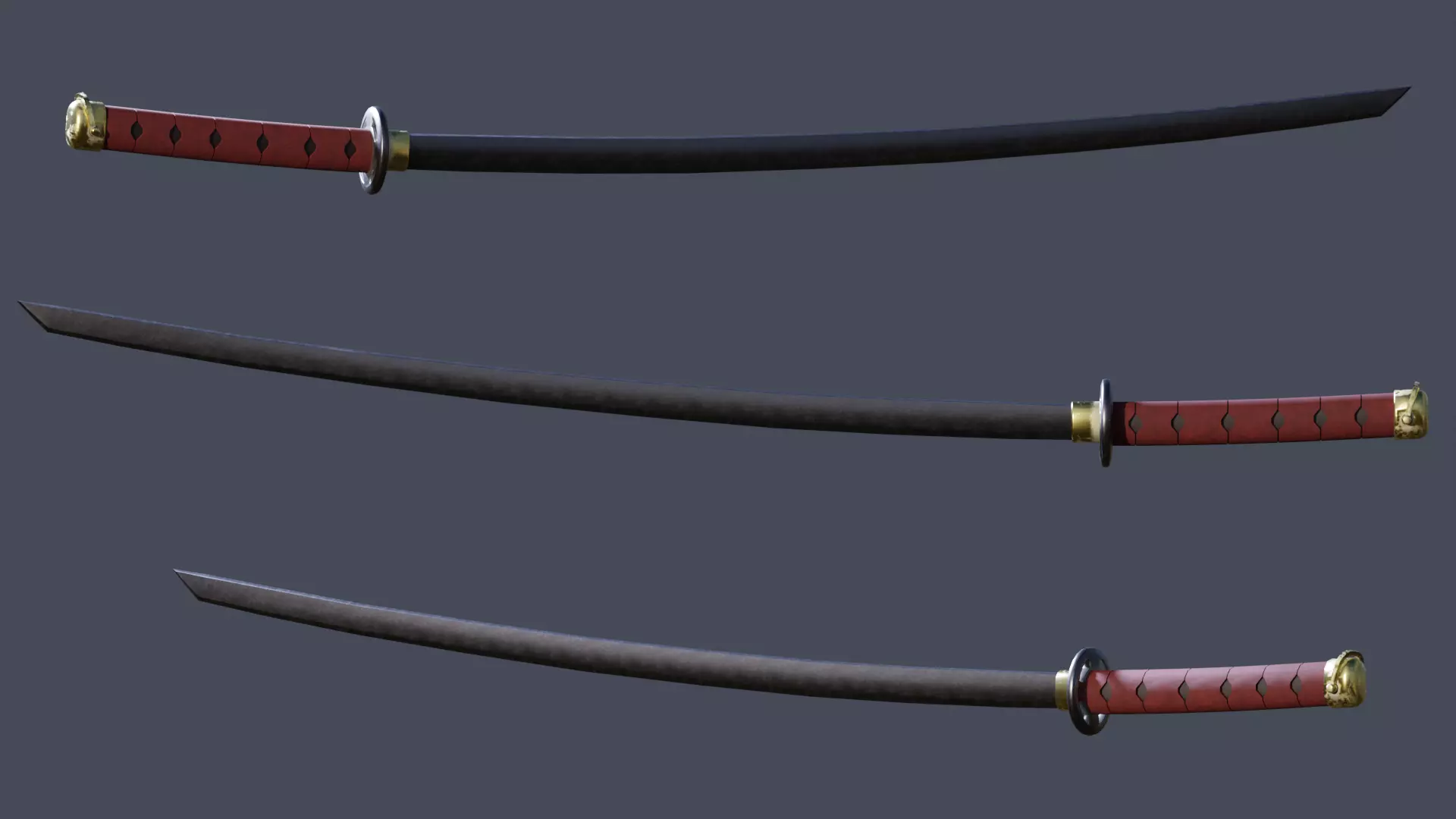 Free Low Poly Katana Game Ready PBR Sword Free low-poly 3D model