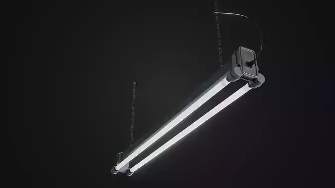 Fluorescent ceiling light 01 Low-poly 3D model