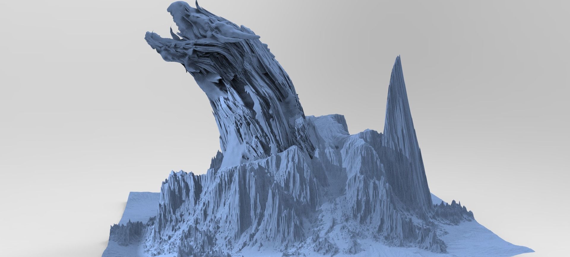 Dragon Clawed Spiked mountain piece model 2 3D model_1